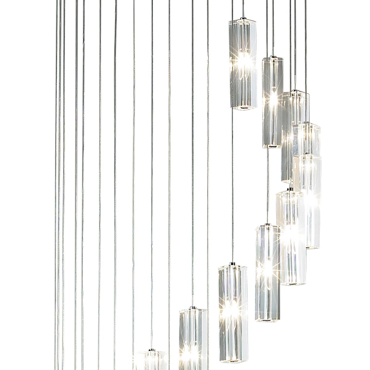 Galileo 20 Light Cluster Pendant Polished Chrome Crystal LED - 2M Drop<br>Crystal - Image 3