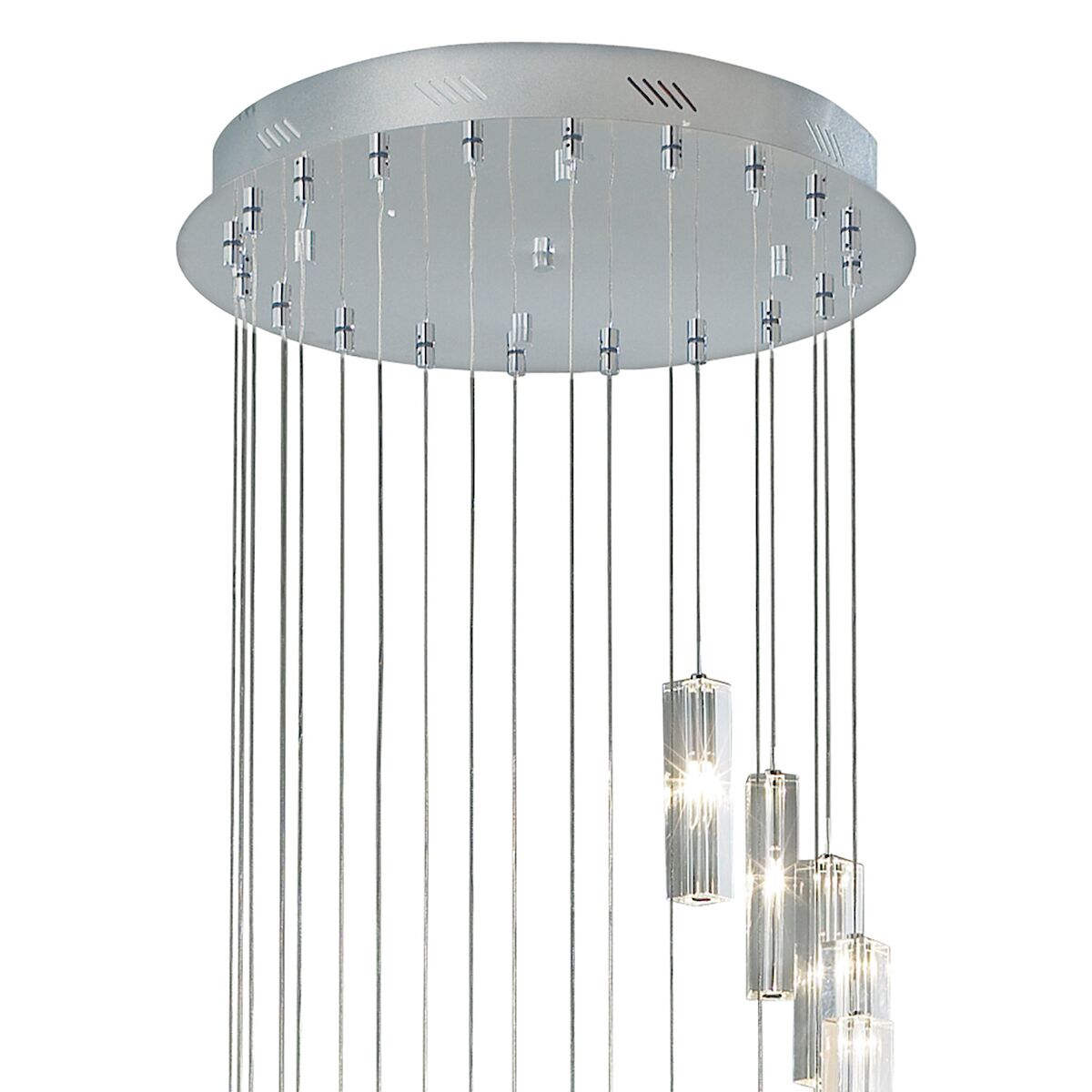 Galileo 20 Light Cluster Pendant Polished Chrome Crystal LED - 3M Drop<br>Crystal - Image 2