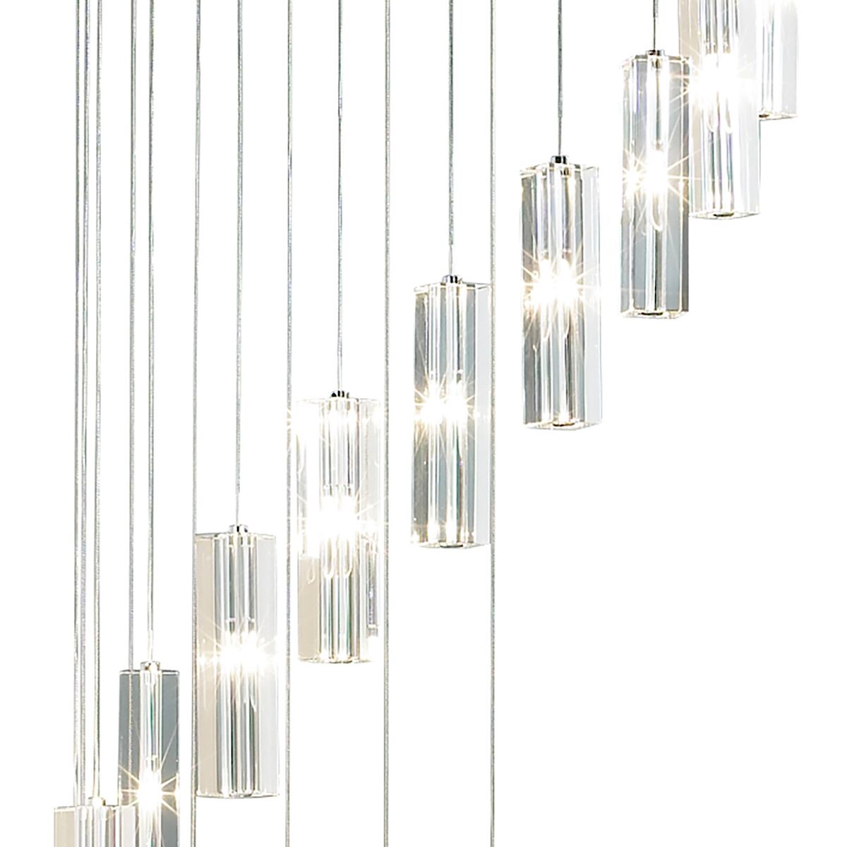 Galileo 20 Light Cluster Pendant Polished Chrome Crystal LED - 3M Drop<br>Crystal - Image 4