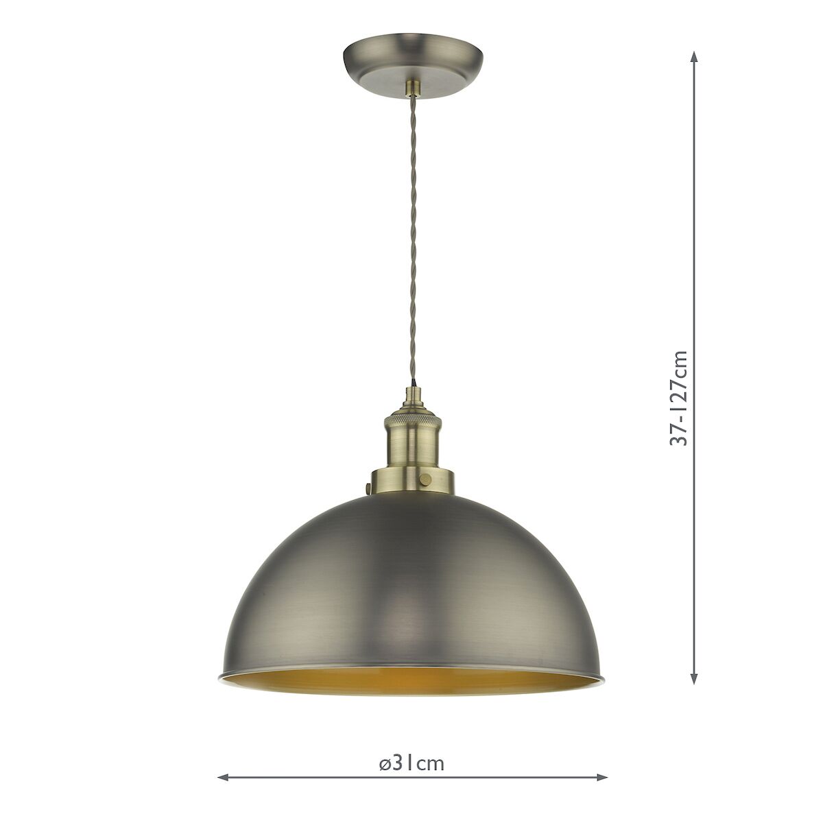 Governor Pendant Antique Chrome Antique Brass<br>Antique Chrome - Image 5