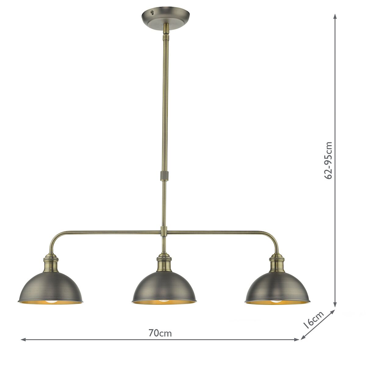 Governor 3 Light Bar Antique Chrome Antique Brass<br>Antique Chrome - Image 8