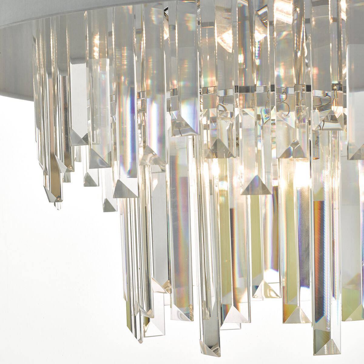 Halle 6 Light Pendant Grey Shade & CrystalGrey - Image 2