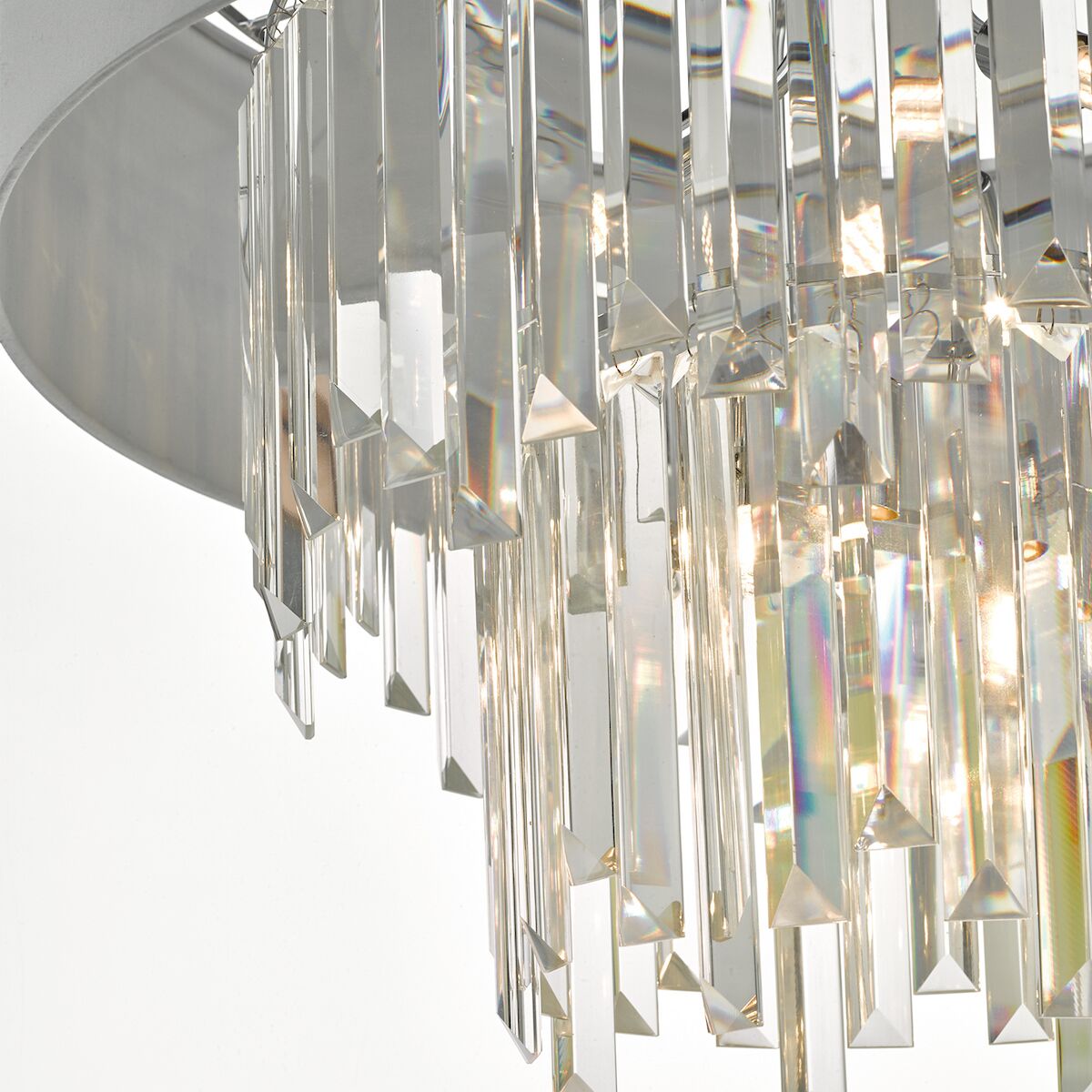Halle 6 Light Pendant Grey Shade & CrystalGrey - Image 3