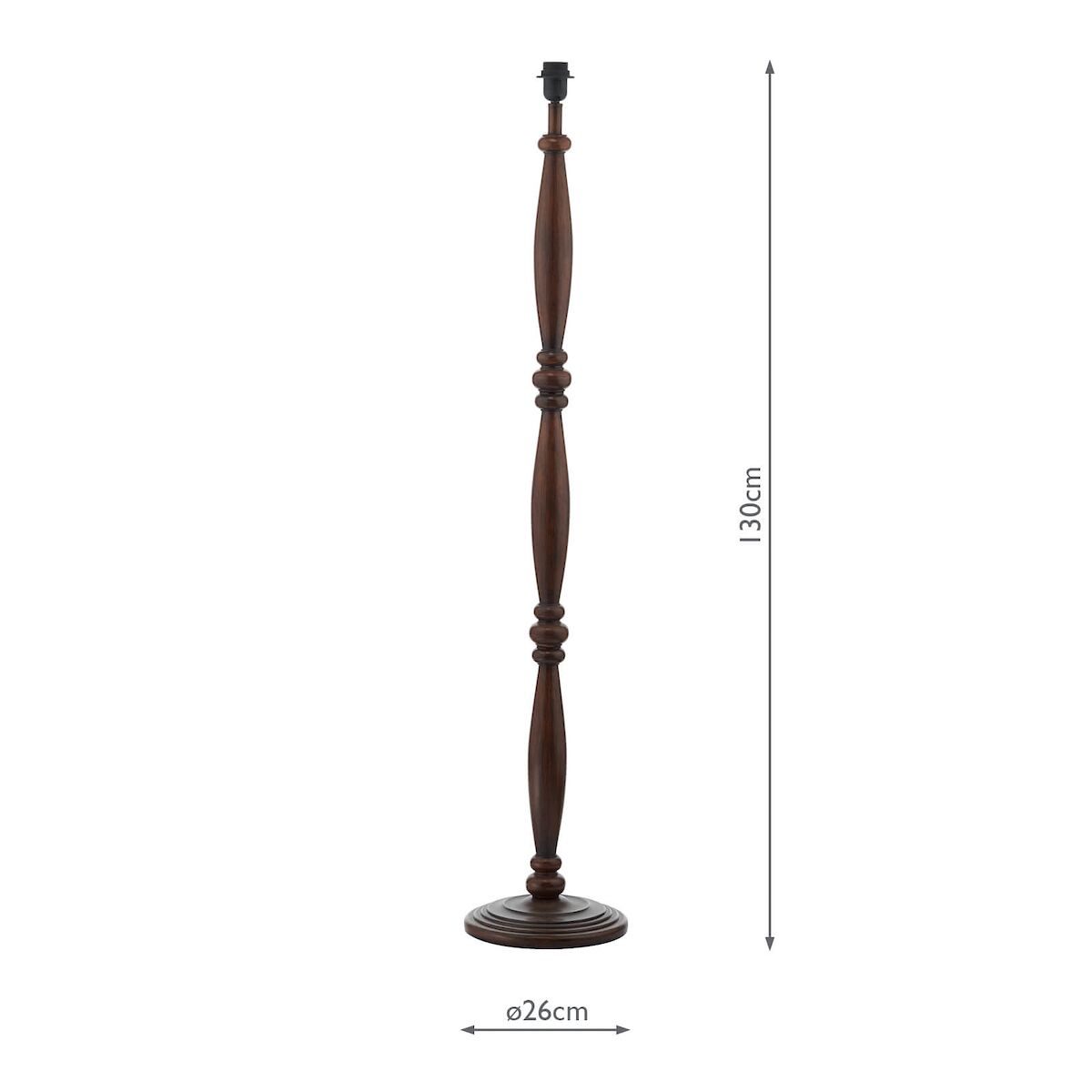Hayward Floor Lamp Dark Wood Base Only<br>Wood Effect - Image 7