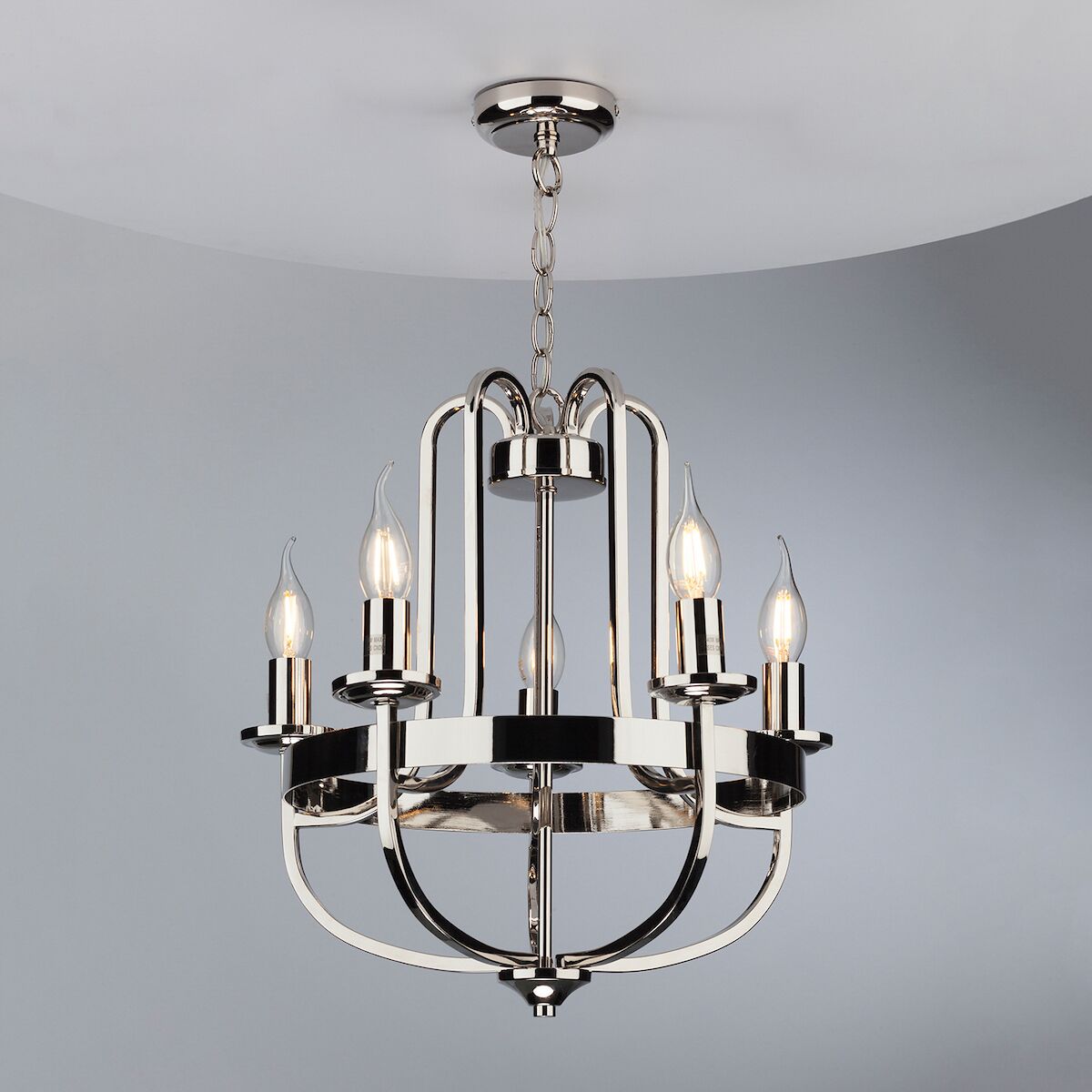 Heythrope 5 Light Pendant Polished Nickel<br>Polished Nickel - Image 4