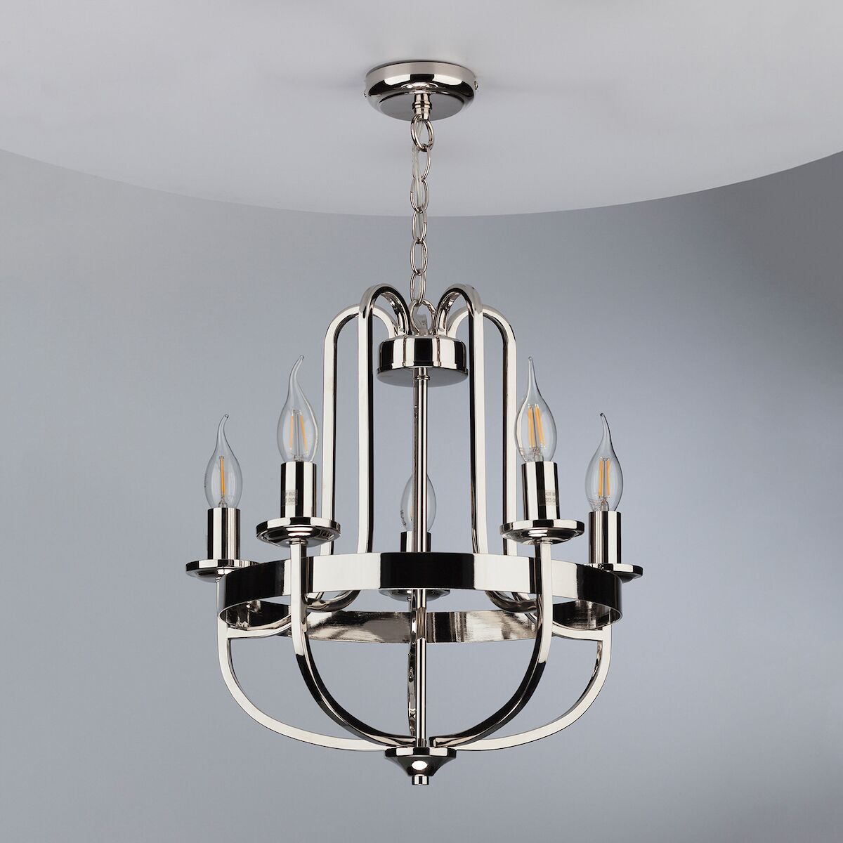 Heythrope 5 Light Pendant Polished Nickel<br>Polished Nickel - Image 5