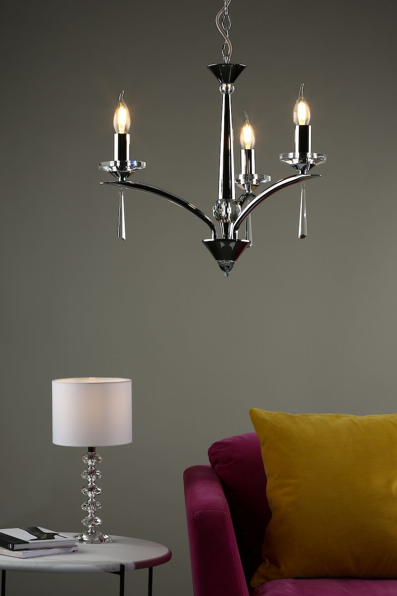 Hyperion 3 Light Dual Mount Pendant Polished Chrome Crystal<br>Polished Chrome - Image 5