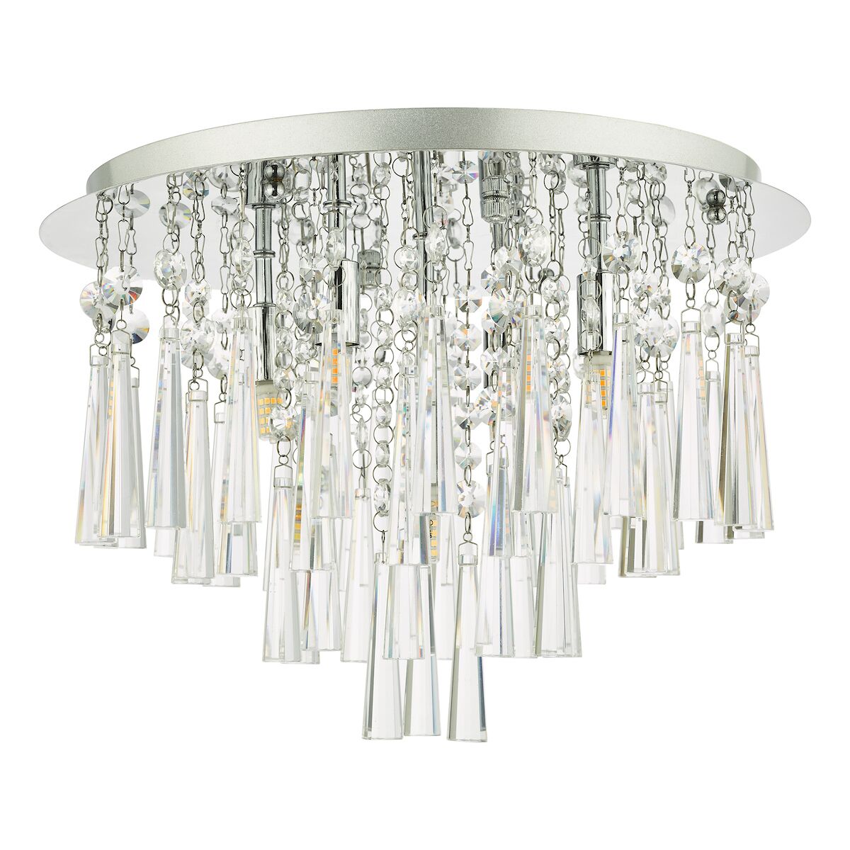 Iclyn 5 Light Flush Polished Chrome Crystal<br>Polished Chrome - Image 2