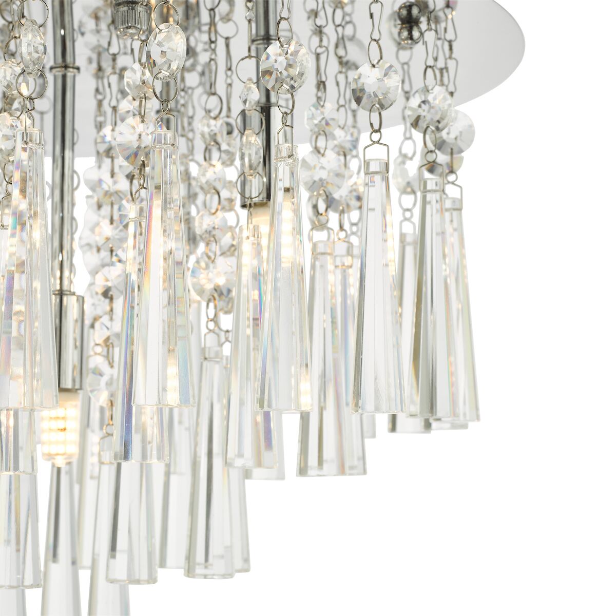 Iclyn 5 Light Flush Polished Chrome Crystal<br>Polished Chrome - Image 3