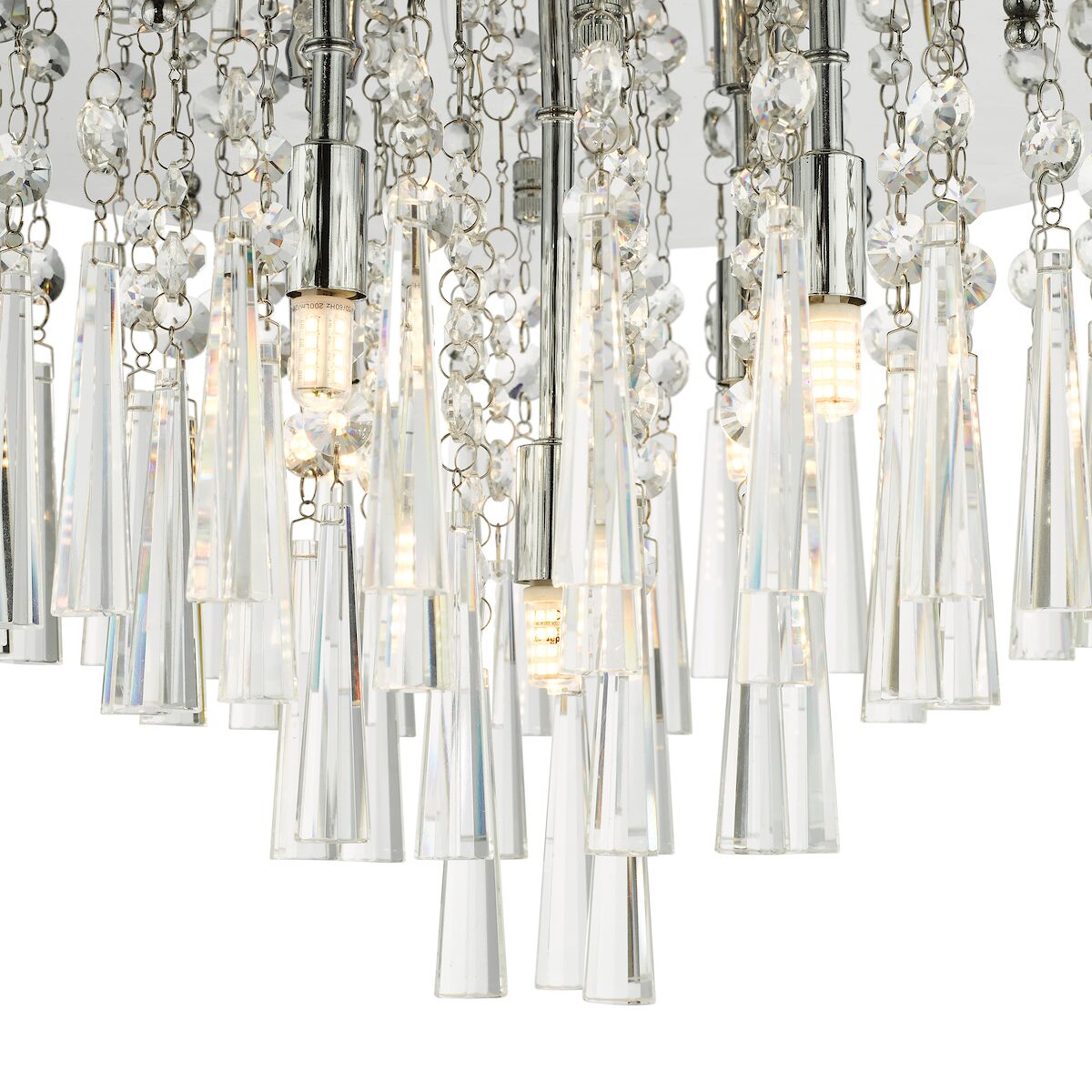 Iclyn 5 Light Flush Polished Chrome Crystal<br>Polished Chrome - Image 4