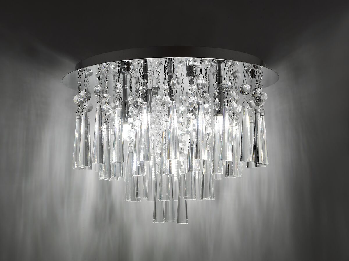 Iclyn 5 Light Flush Polished Chrome Crystal<br>Polished Chrome - Image 6