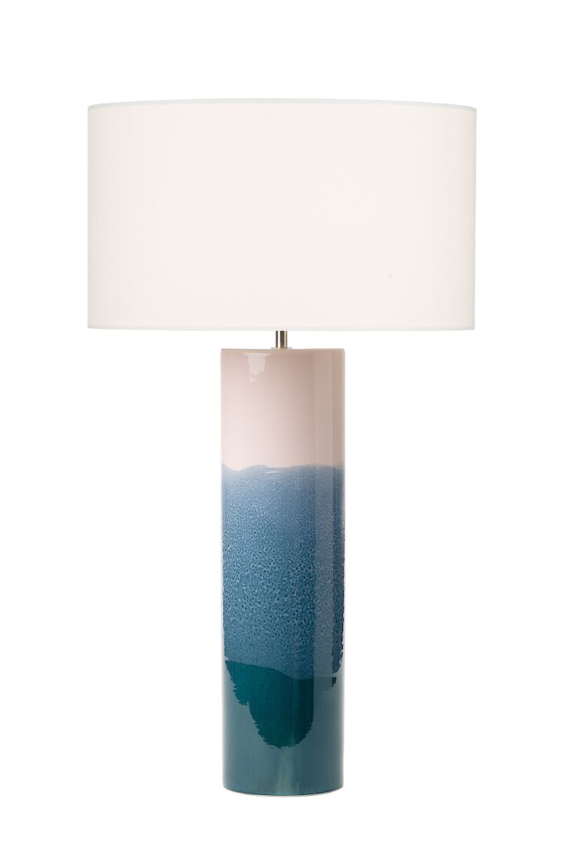 Ignatio Table Lamp Ceramic Pink & Blue Base Only<br>Multi Coloured Ceramic