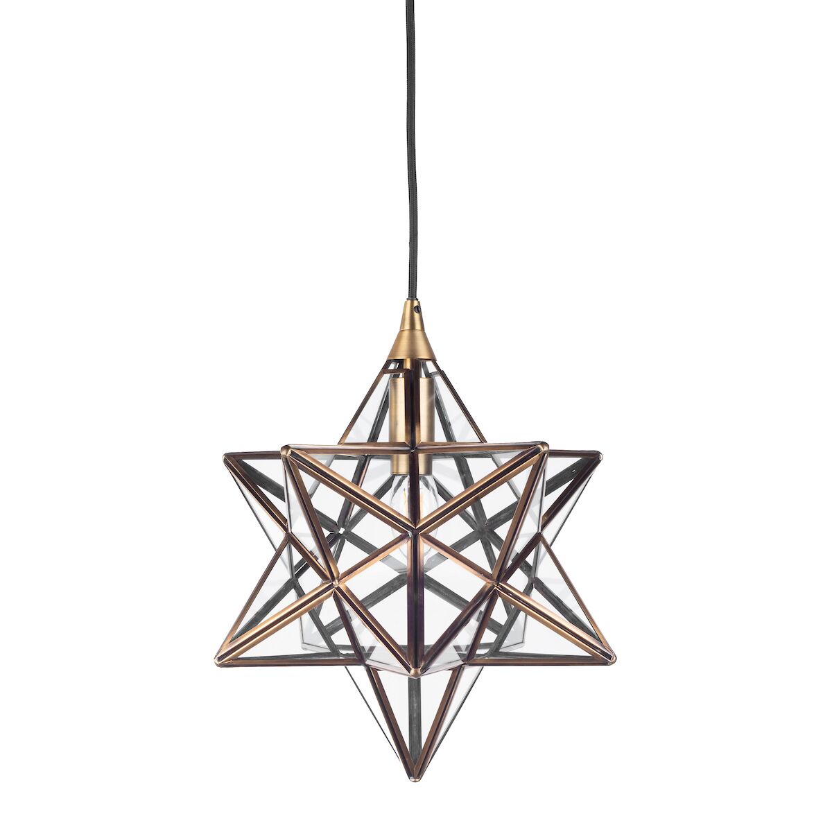 Ilario Small Star Pendant Antique Brass GlassAntique Brass - Image 2