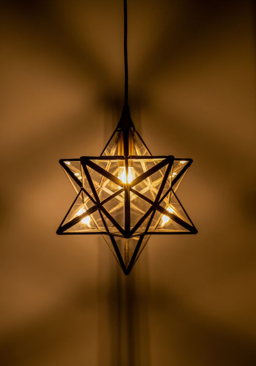 Ilario Small Star Pendant Antique Brass GlassAntique Brass - Image 3