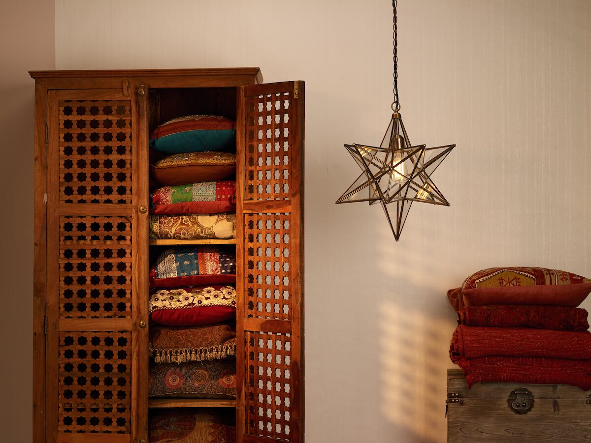 Ilario Large Star Pendant Antique Brass & Glass<br>Antique Brass - Image 5
