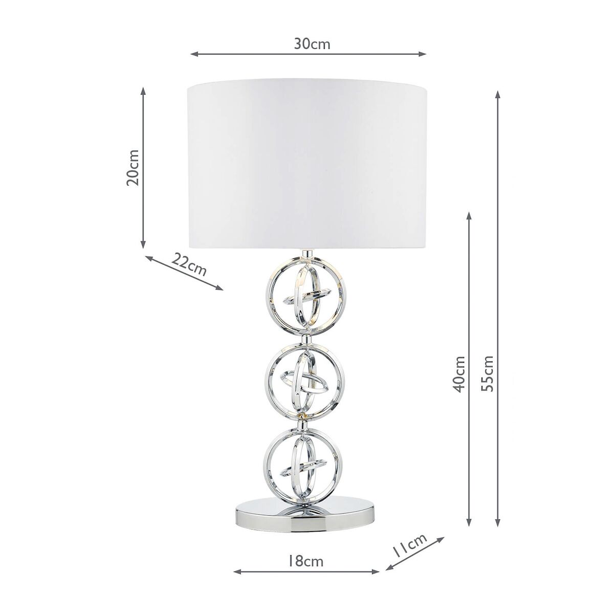 Innsbruck Table Lamp Polished Chrome With Shade <br>Polished Chrome - Image 6