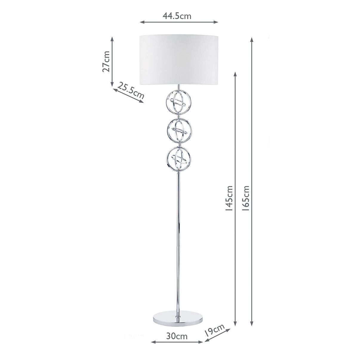 Innsbruck Floor Lamp Polished Chrome With Shade <br>Polished Chrome - Image 6