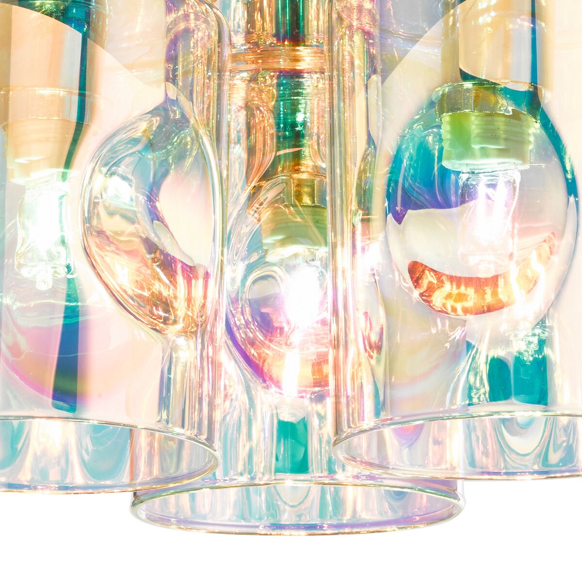 Inter 3 Light Flush Pol Chrome & Iridised Glass<br>Polished Chrome - Image 2