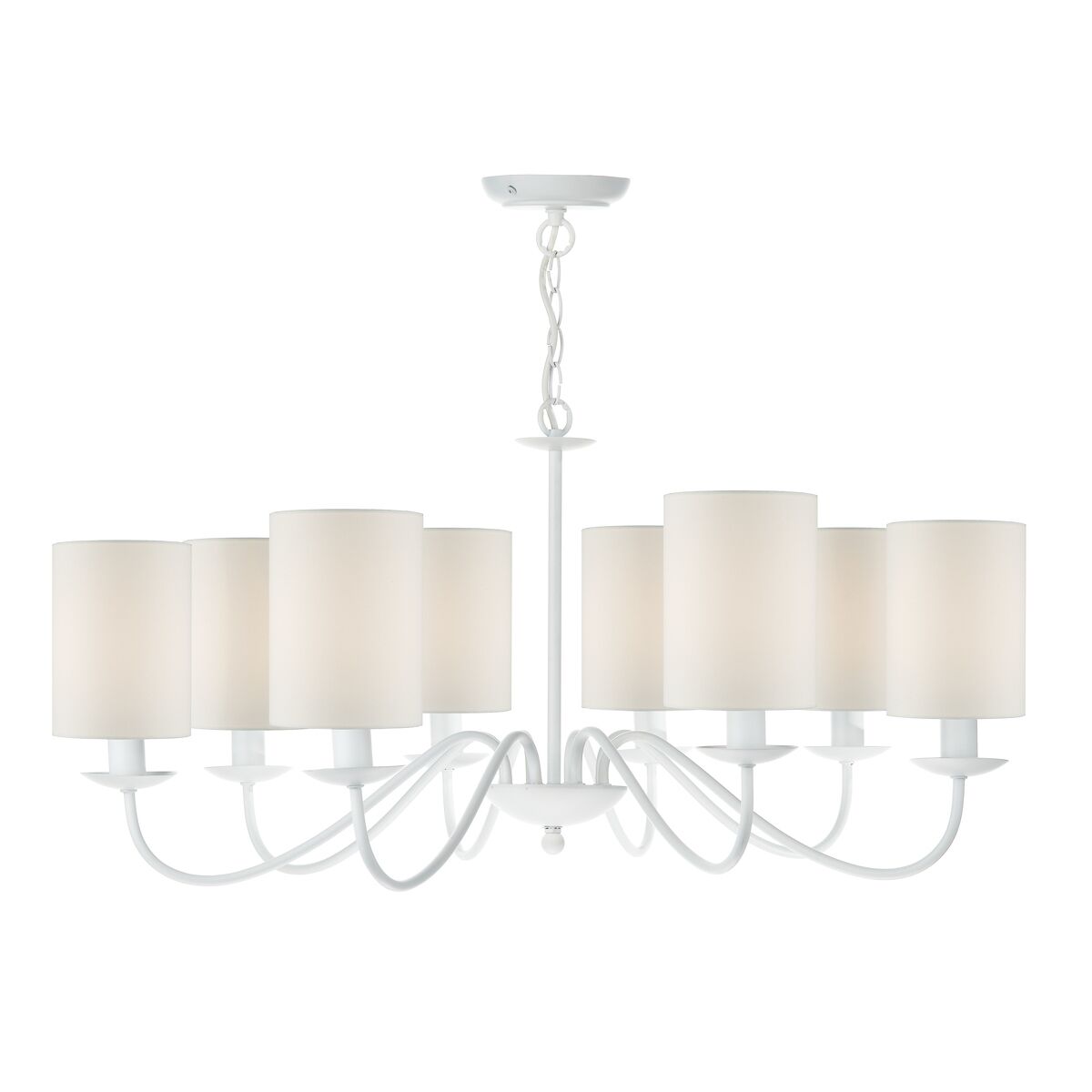 Irwin 8 Light Pendant Dual Mount White<br>Matt White
