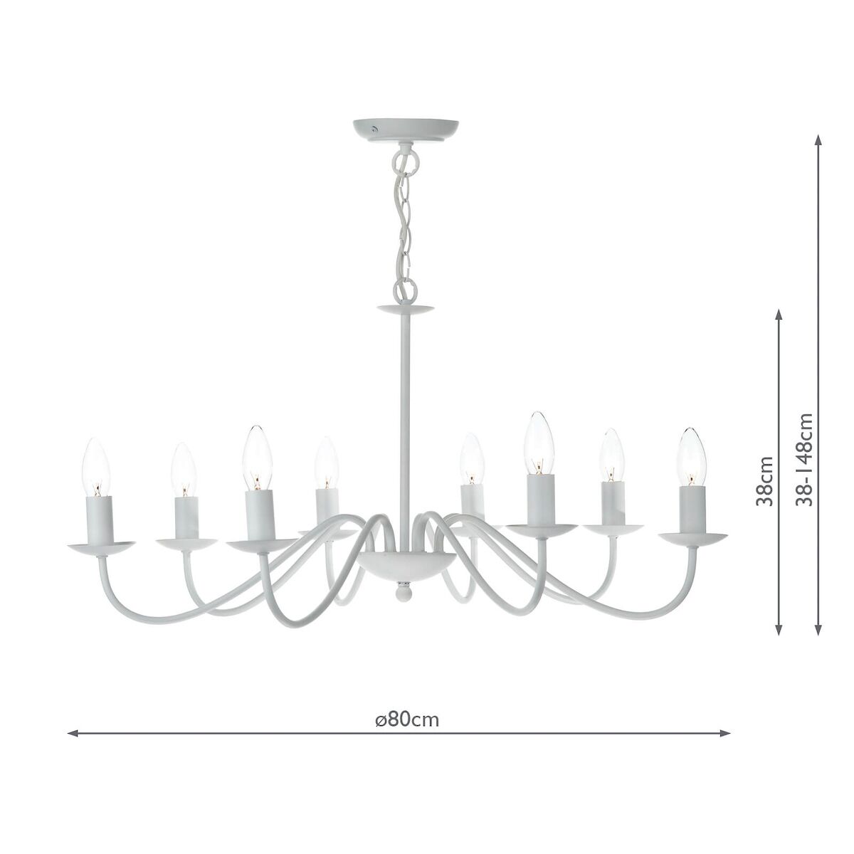 Irwin 8 Light Pendant Dual Mount White<br>Matt White - Image 11