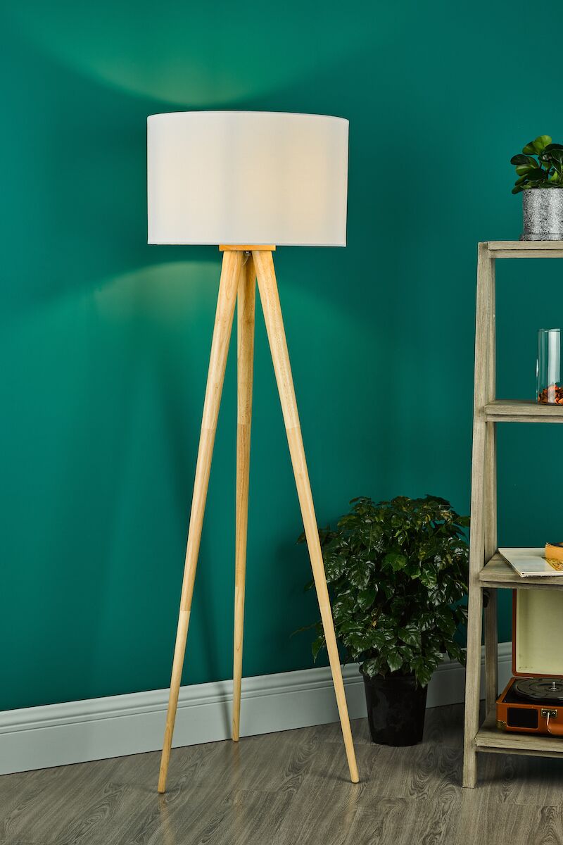 Ivor Tripod Floor Lamp Light Oak Base Only<br>Light Wood - Image 9