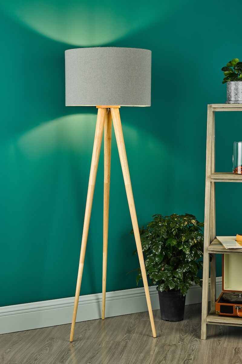 Ivor Tripod Floor Lamp Light Oak Base Only<br>Light Wood - Image 10
