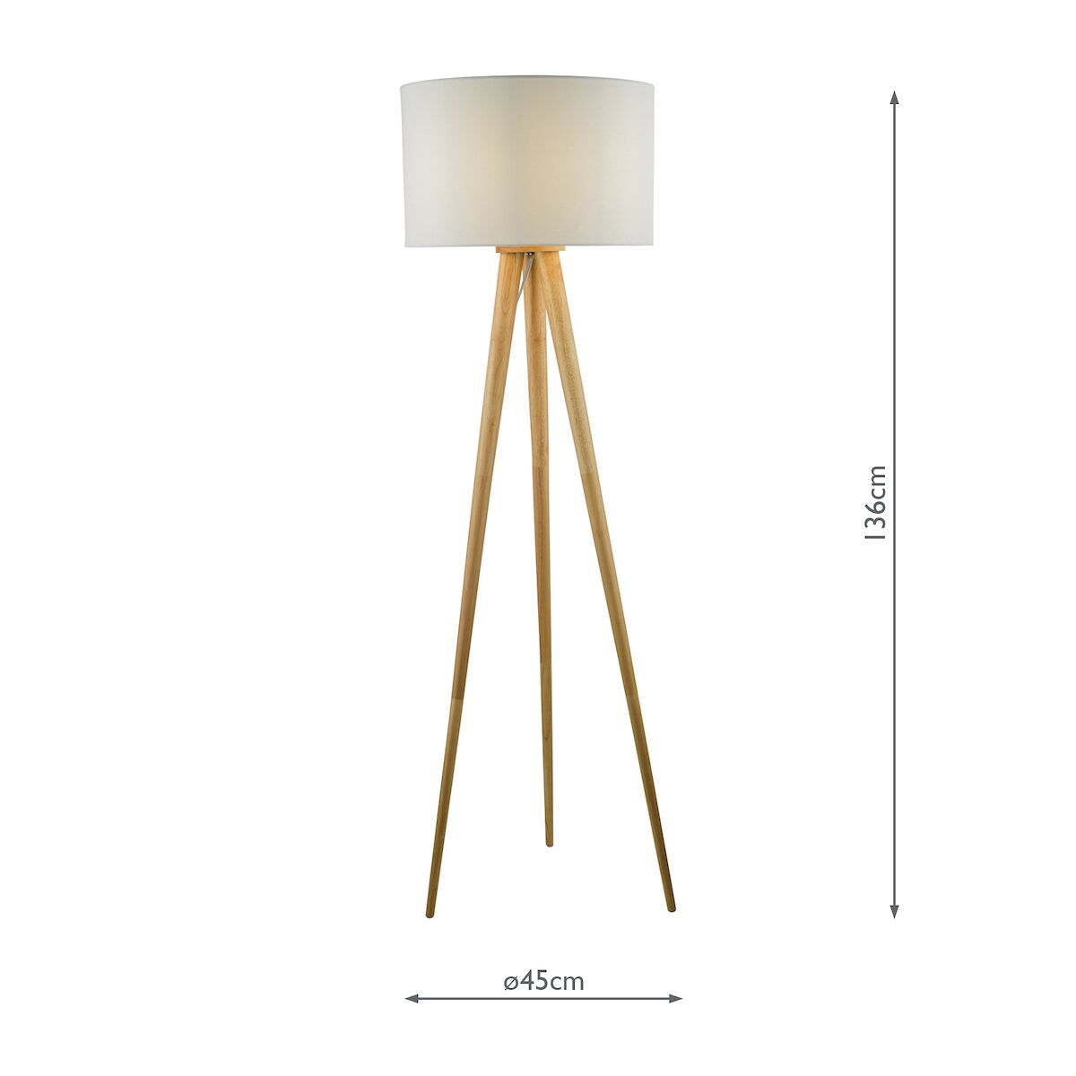 Ivor Tripod Floor Lamp Light Oak Base Only<br>Light Wood - Image 11