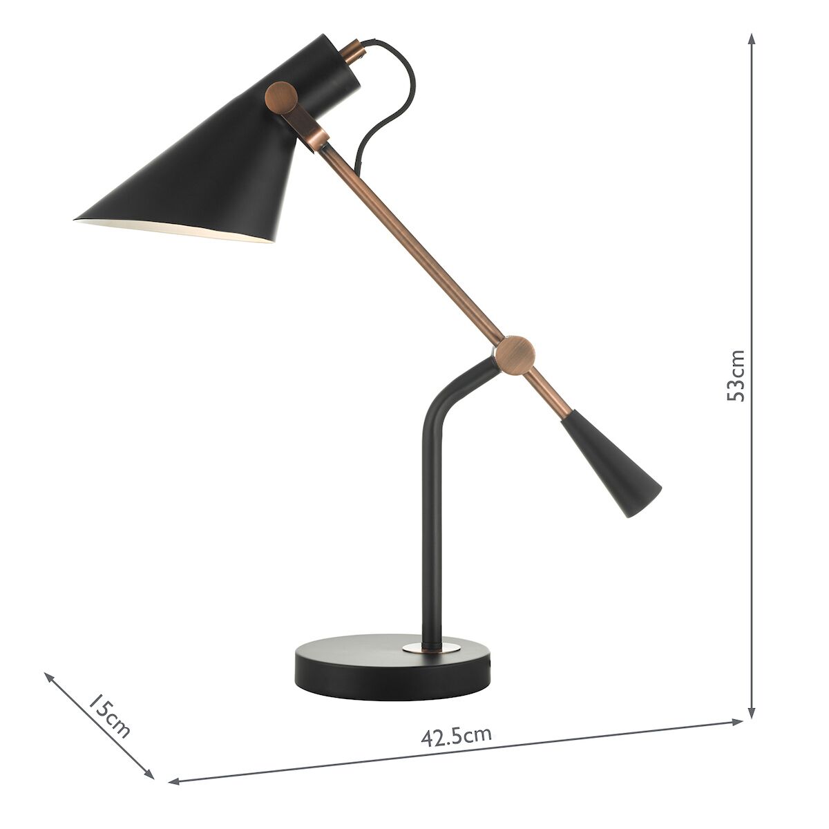Jack Task Table Lamp Black Antique Copper<br>Antique Copper - Image 8