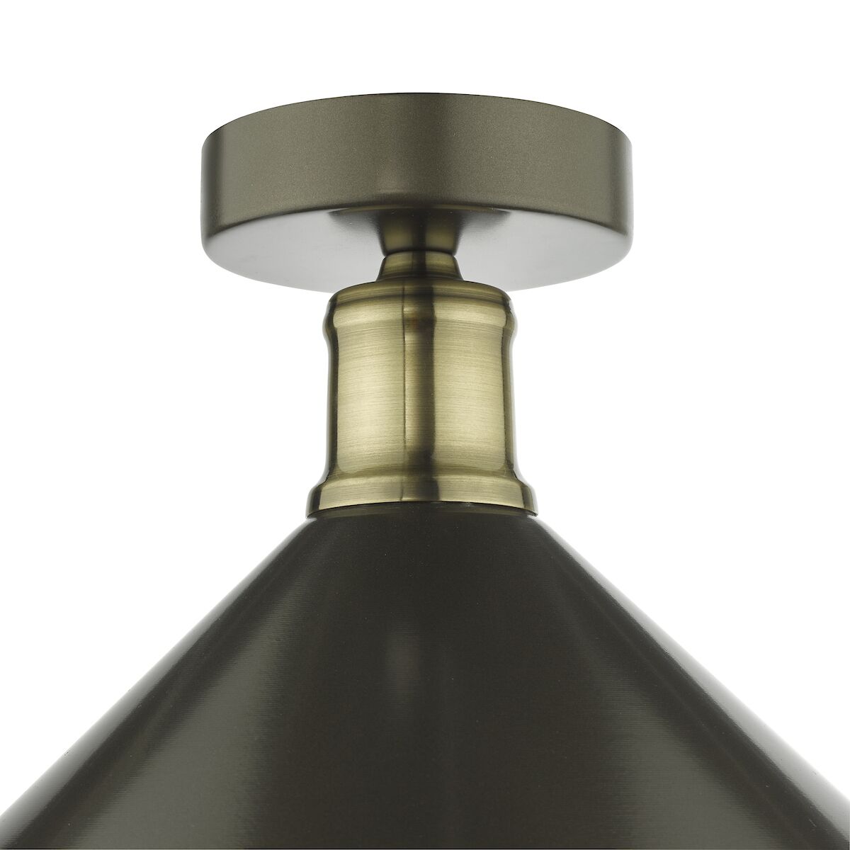 Jalen 1 Light Flush Graphite Antique Brass<br>Matt Grey - Image 3