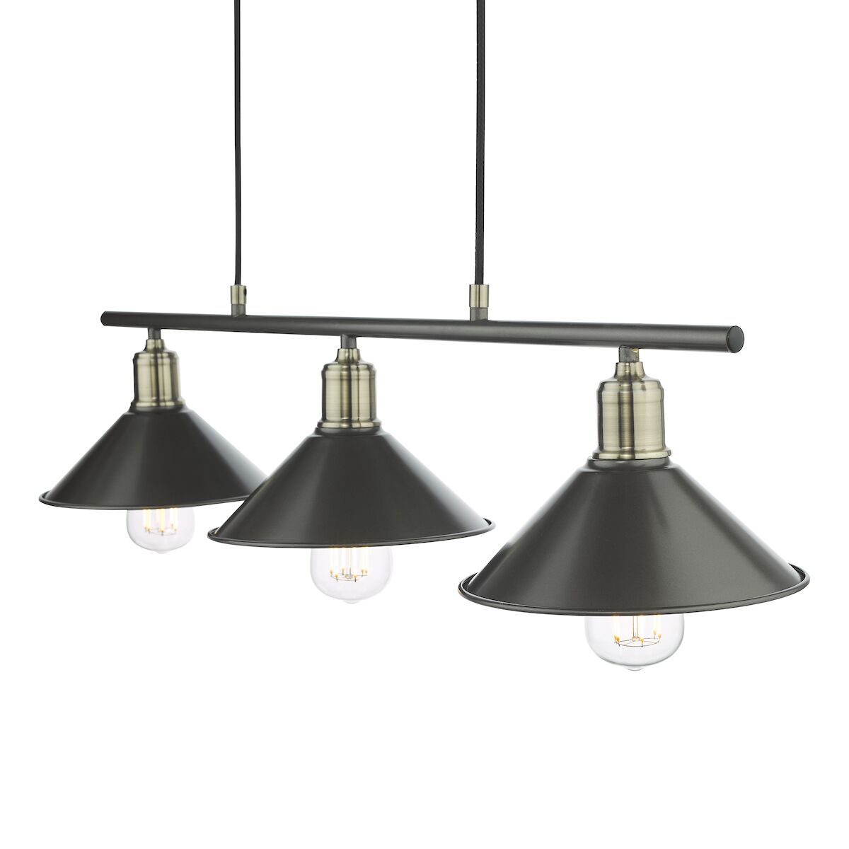Jalen 3 Light Bar Pendant Graphite Antique Brass<br>Matt Grey - Image 5