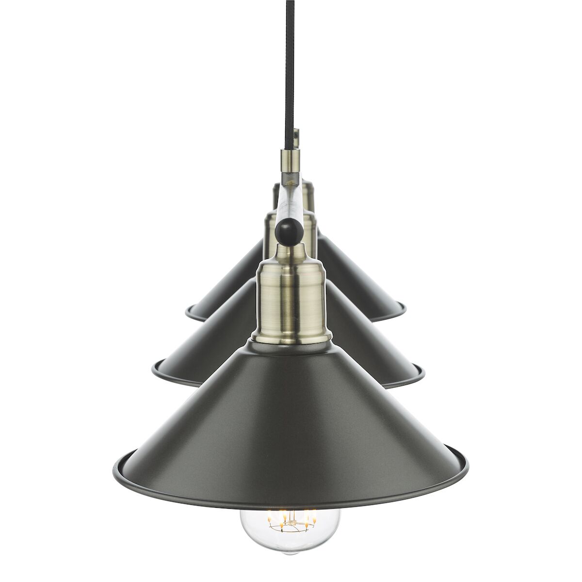 Jalen 3 Light Bar Pendant Graphite Antique Brass<br>Matt Grey - Image 7