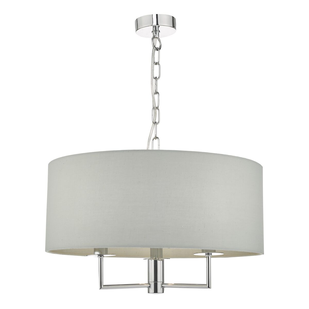 Jamelia 3 Light Pendant Polished Chrome & Grey<br>Polished Chrome