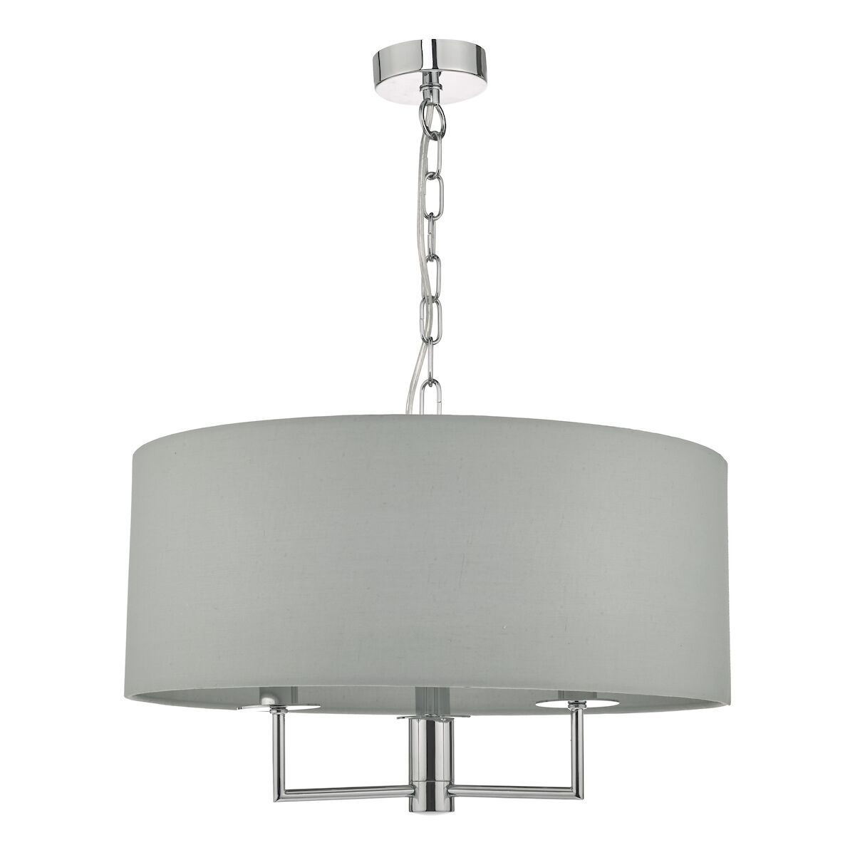Jamelia 3 Light Pendant Polished Chrome & Grey<br>Polished Chrome - Image 2