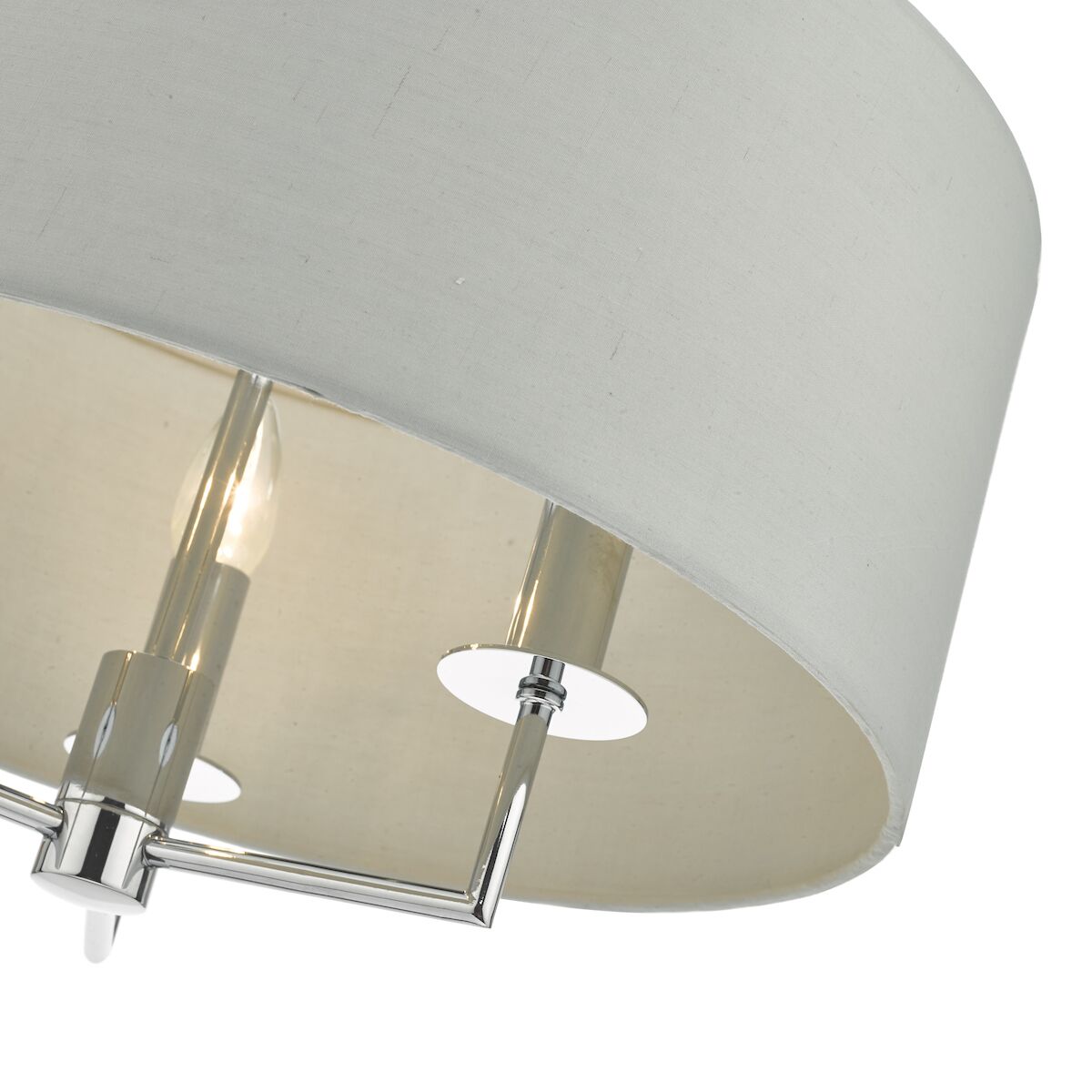 Jamelia 3 Light Pendant Polished Chrome & Grey<br>Polished Chrome - Image 3
