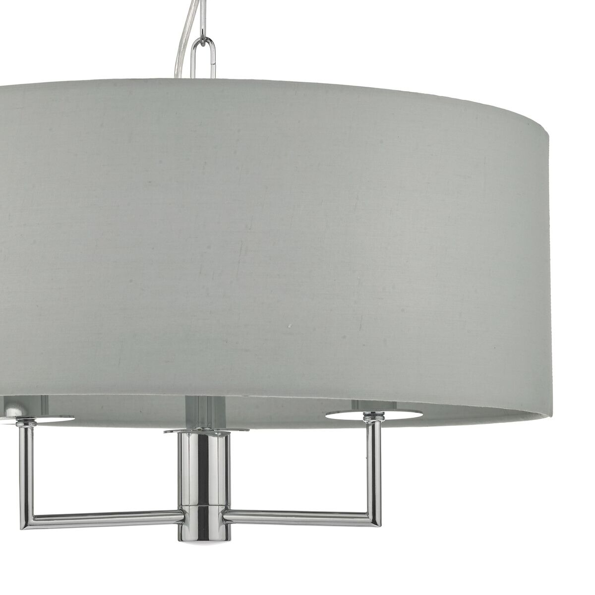 Jamelia 3 Light Pendant Polished Chrome & Grey<br>Polished Chrome - Image 4