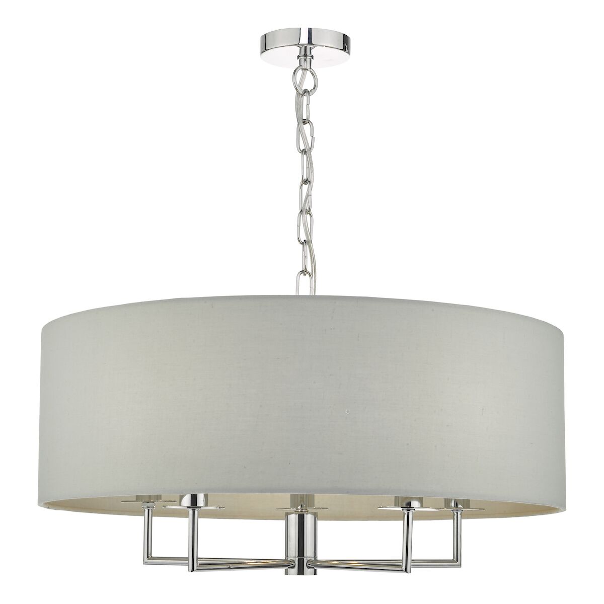 Jamelia 5lt Pendant Polished Chrome & Grey<br>Polished Chrome