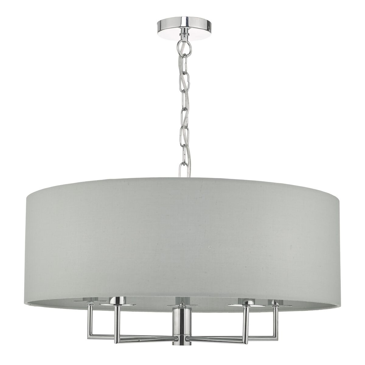 Jamelia 5lt Pendant Polished Chrome & Grey<br>Polished Chrome - Image 2