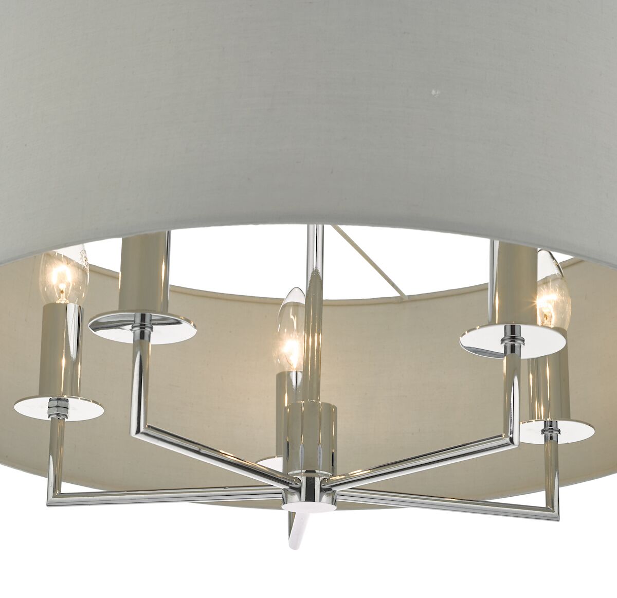 Jamelia 5lt Pendant Polished Chrome & Grey<br>Polished Chrome - Image 3
