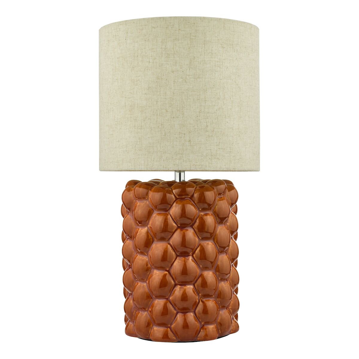 Jayden Table Lamp Orange Glaze With Shade <br>Orange Reactive Glaze - Image 2