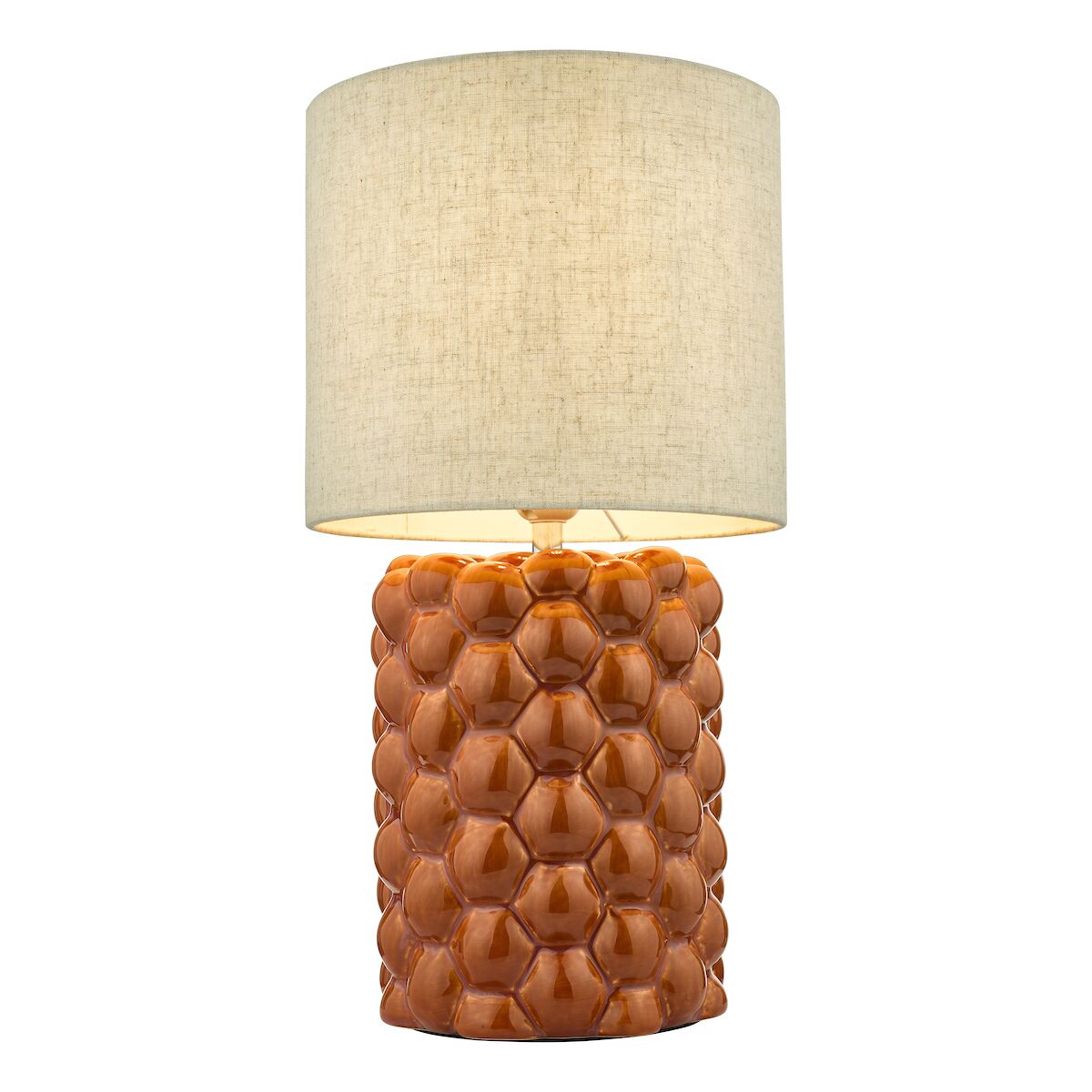 Jayden Table Lamp Orange Glaze With Shade <br>Orange Reactive Glaze - Image 3