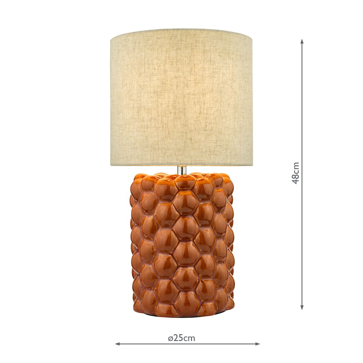 Jayden Table Lamp Orange Glaze With Shade <br>Orange Reactive Glaze - Image 5