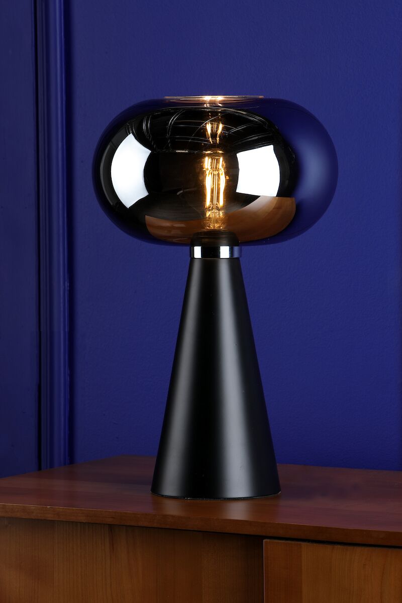 Jensen Table Lamp Smoked Glass Satin Black<br>Smoked Glass - Image 5