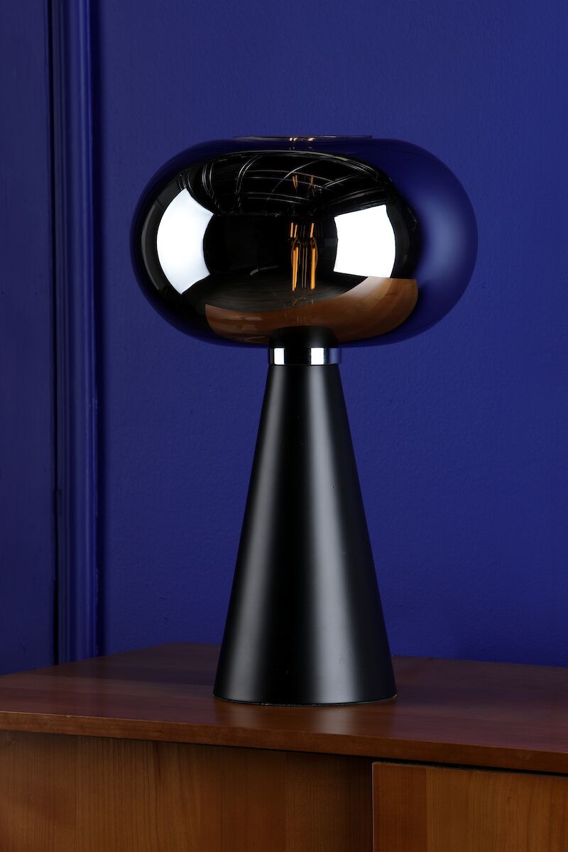 Jensen Table Lamp Smoked Glass Satin Black<br>Smoked Glass - Image 6