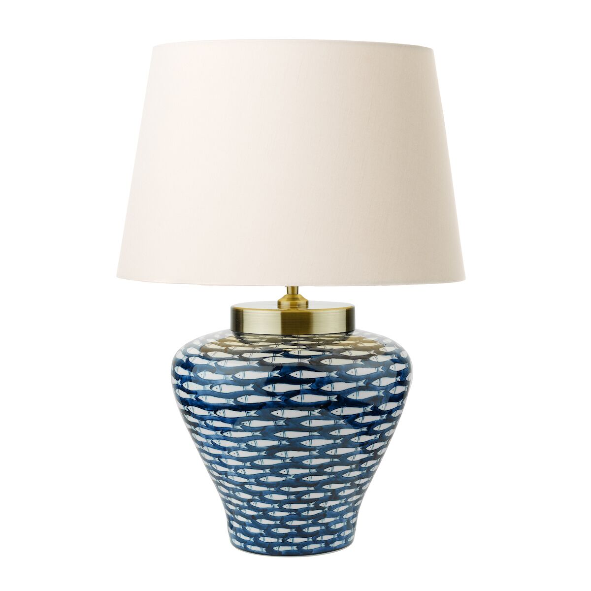 Joy Table Lamp Blue/White Fish Motif Base Only<br>Blue