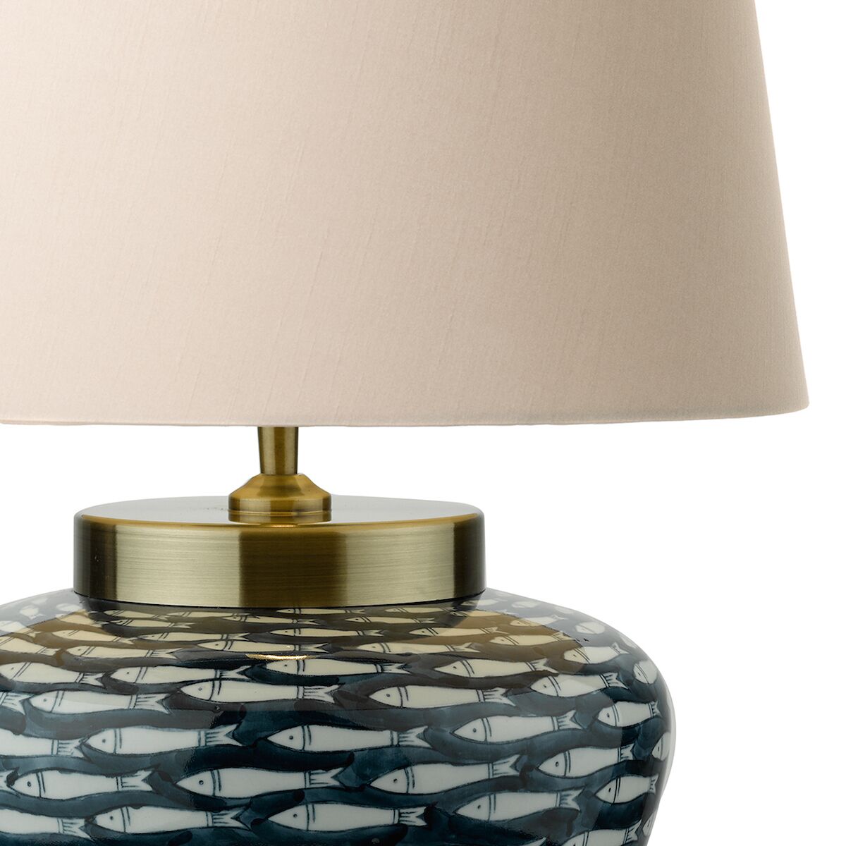 Joy Table Lamp Blue/White Fish Motif Base Only<br>Blue - Image 4
