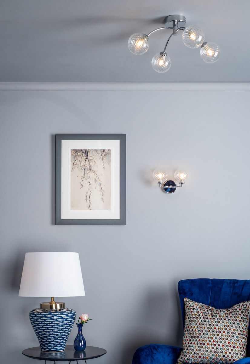 Joy Table Lamp Blue/White Fish Motif Base Only<br>Blue - Image 5