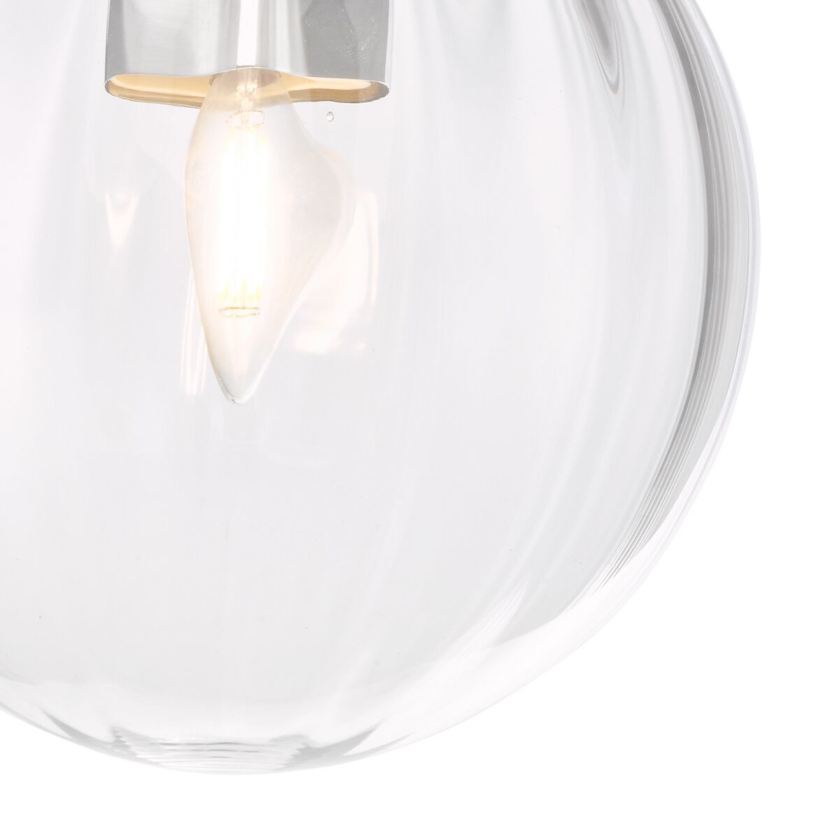 Kavi Bathroom Flush Polished Chrome Glass IP44<br>Ribbed Glass - Image 4