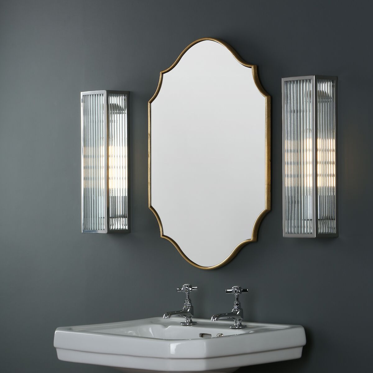 Keegan Large Bathroom Wall Light Polished Stainless Steel Glass IP44<br>Polished Stainless Steel - Image 4