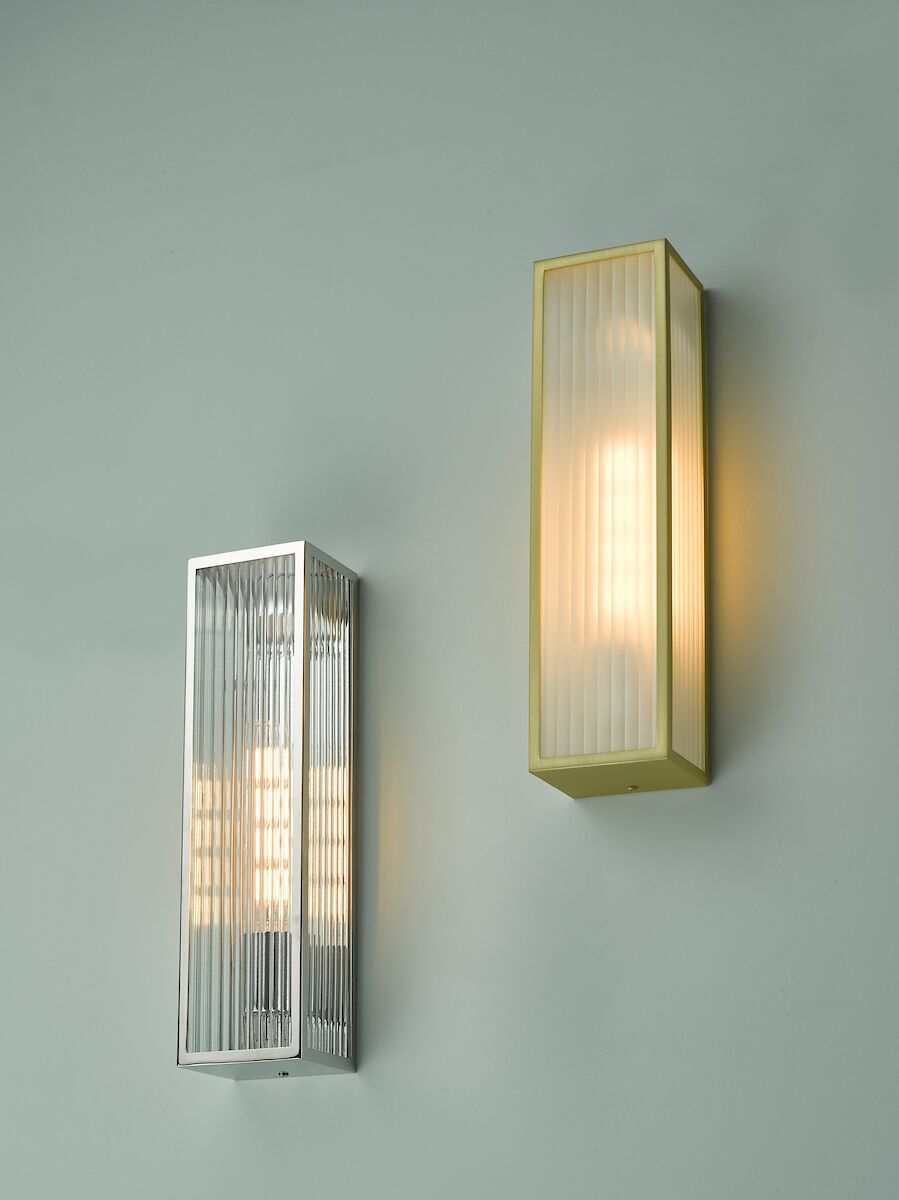 Keegan Large Bathroom Wall Light Polished Stainless Steel Glass IP44<br>Polished Stainless Steel - Image 5