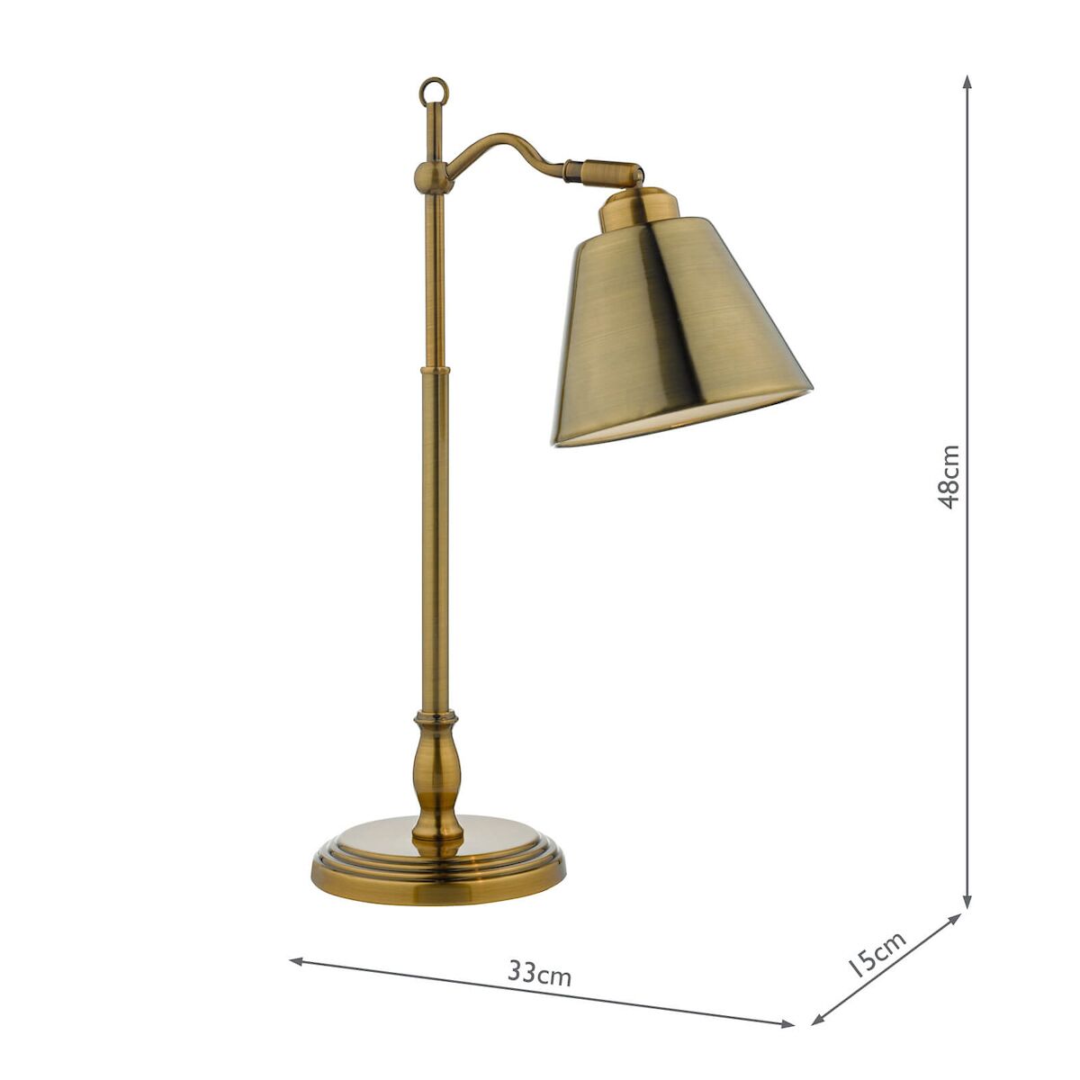 Kempten Task Table Lamp Antique Brass<br>Antique Brass - Image 6